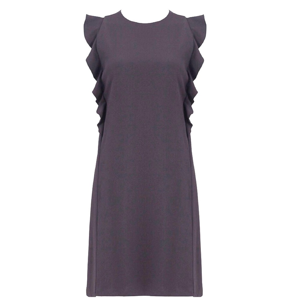 Carven Black Ruffle Crepe Dress 36